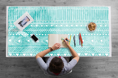 Desk mat geometric turquoise