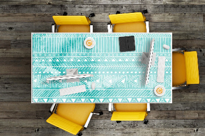 Desk mat geometric turquoise