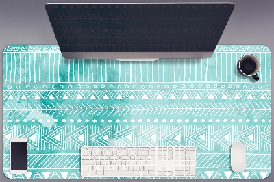 Desk mat geometric turquoise