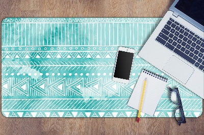 Desk mat geometric turquoise