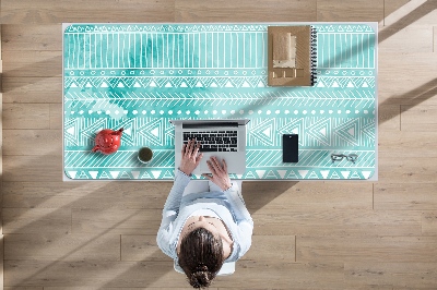 Desk mat geometric turquoise