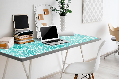 Desk mat geometric turquoise