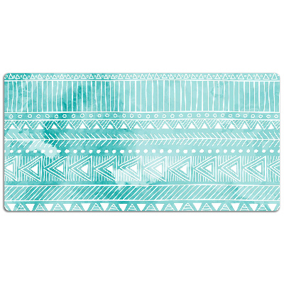 Desk mat geometric turquoise