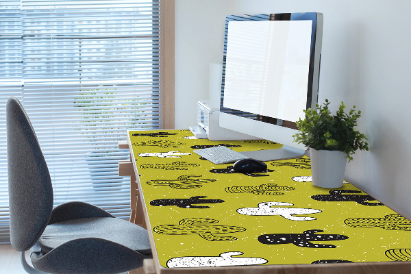Large desk mat for children cacti