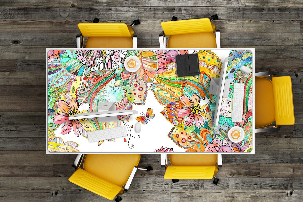 Large desk pad PVC protector mandala pattern