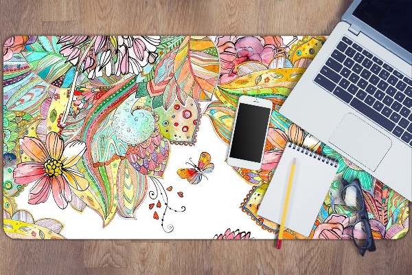 Large desk pad PVC protector mandala pattern