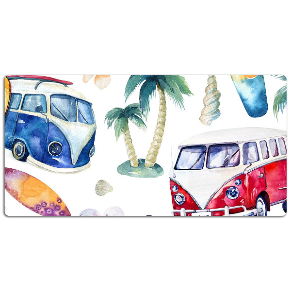 Large desk pad PVC protector Surfer Beach