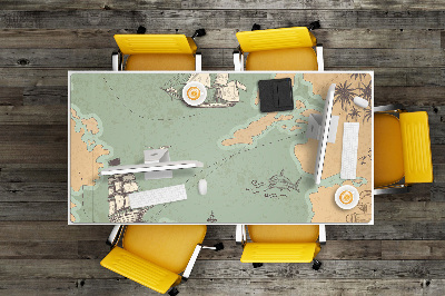 Large desk pad PVC protector Treasure map