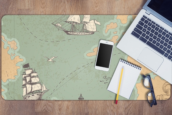 Large desk pad PVC protector Treasure map