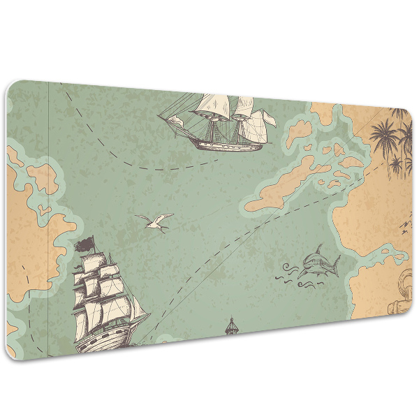 Large desk pad PVC protector Treasure map