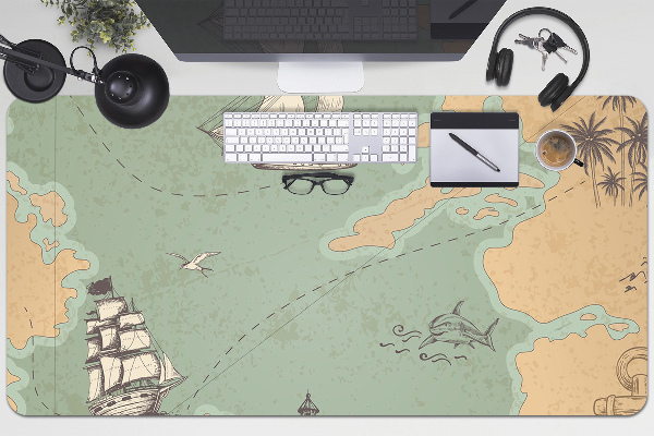 Large desk pad PVC protector Treasure map