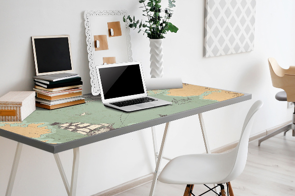 Large desk pad PVC protector Treasure map