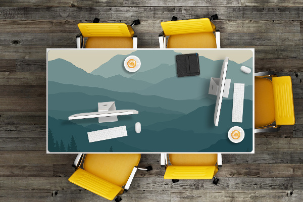 Large desk mat for children forest Mountains