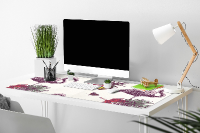 Desk mat Flamingos & Hibiscus