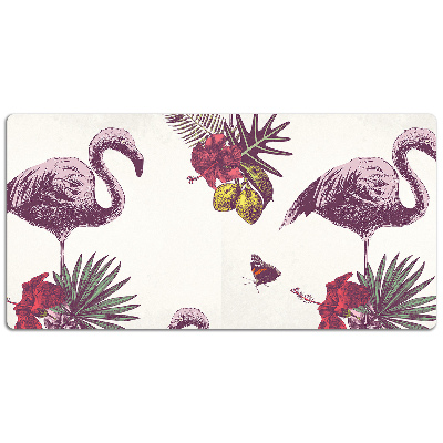 Desk mat Flamingos & Hibiscus