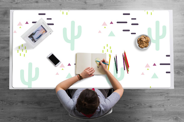 Large desk mat for children cacti