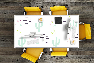 Large desk mat for children cacti