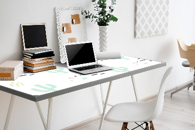 Large desk mat for children cacti