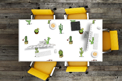 Large desk mat for children cacti