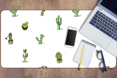 Large desk mat for children cacti