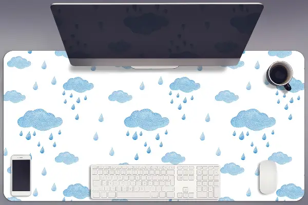 Full desk protector rain clouds