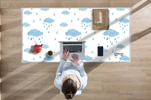 Full desk protector rain clouds