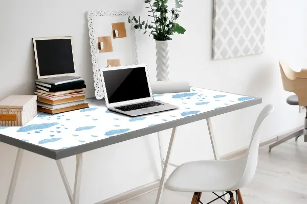 Full desk protector rain clouds
