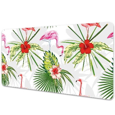 Full desk pad Flamingos and flowers