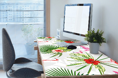 Full desk pad Flamingos and flowers