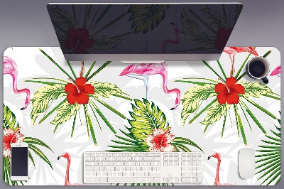 Full desk pad Flamingos and flowers