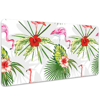 Full desk pad Flamingos and flowers