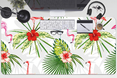 Full desk pad Flamingos and flowers