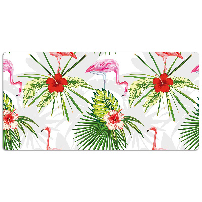 Full desk pad Flamingos and flowers