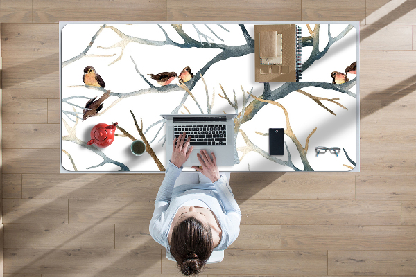 Desk mat Sparrows on the branches