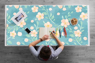 Full desk protector pastel flowers