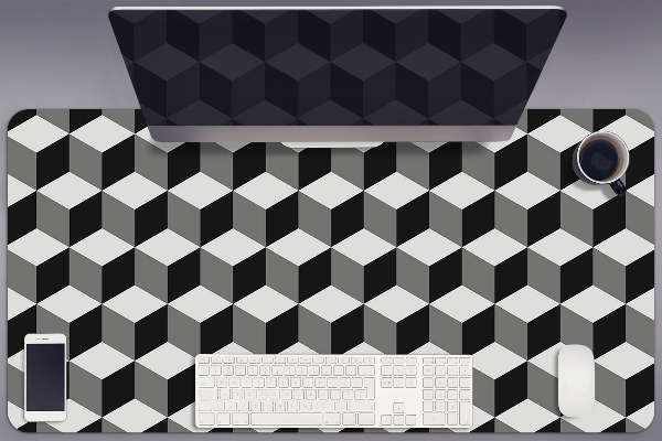 Full desk pad 3D cubes pattern