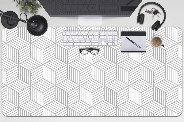 Full desk pad 3D cubes pattern