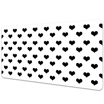 Large desk pad PVC protector black hearts