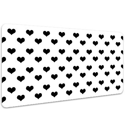 Large desk pad PVC protector black hearts