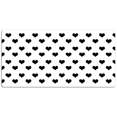 Large desk pad PVC protector black hearts