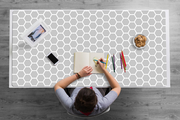 Large desk mat table protector Honeycomb