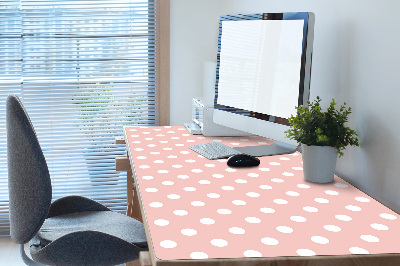 Large desk pad PVC protector white dots