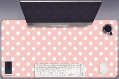 Large desk pad PVC protector white dots