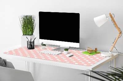 Large desk pad PVC protector white dots