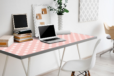 Large desk pad PVC protector white dots