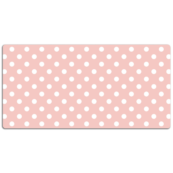 Large desk pad PVC protector white dots