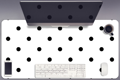 Large desk mat table protector Black dots