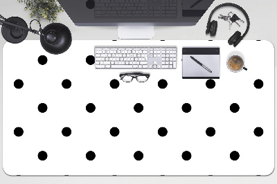 Large desk mat table protector Black dots