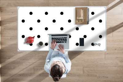 Large desk mat table protector Black dots