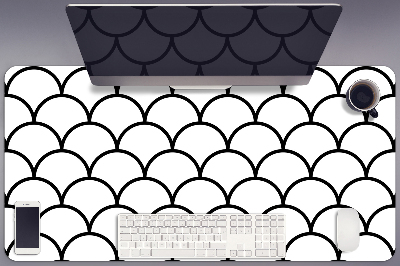 Full desk protector scallop pattern